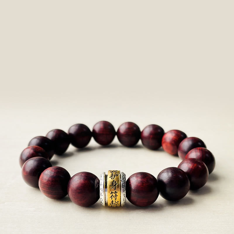 KarmaRipple's Small Leaf Red Sandalwood Amulet Protection Bracelet p1