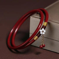 KarmaRipple's 2-teiliges Zinnoberblüten-Segensarmband, Talisman-Armband