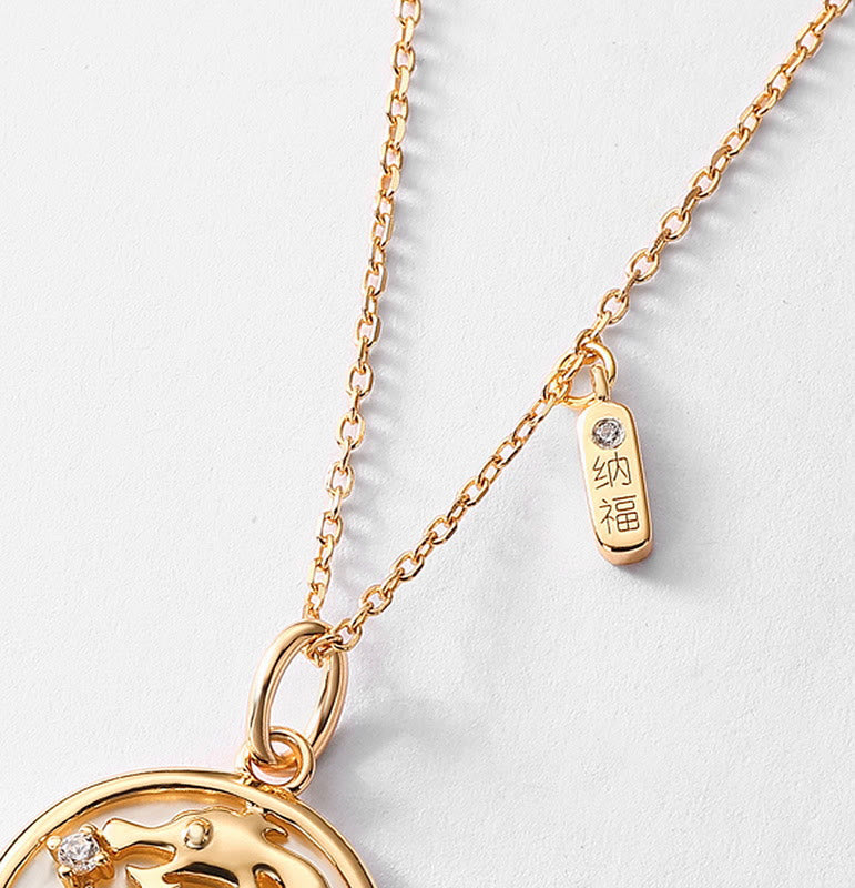 KarmaRipple's ???A Flash Sale- 925 Sterling Silver Tridacna Stone Year of the Dragon Fu Character Fortune Strength Pendant Necklace p5