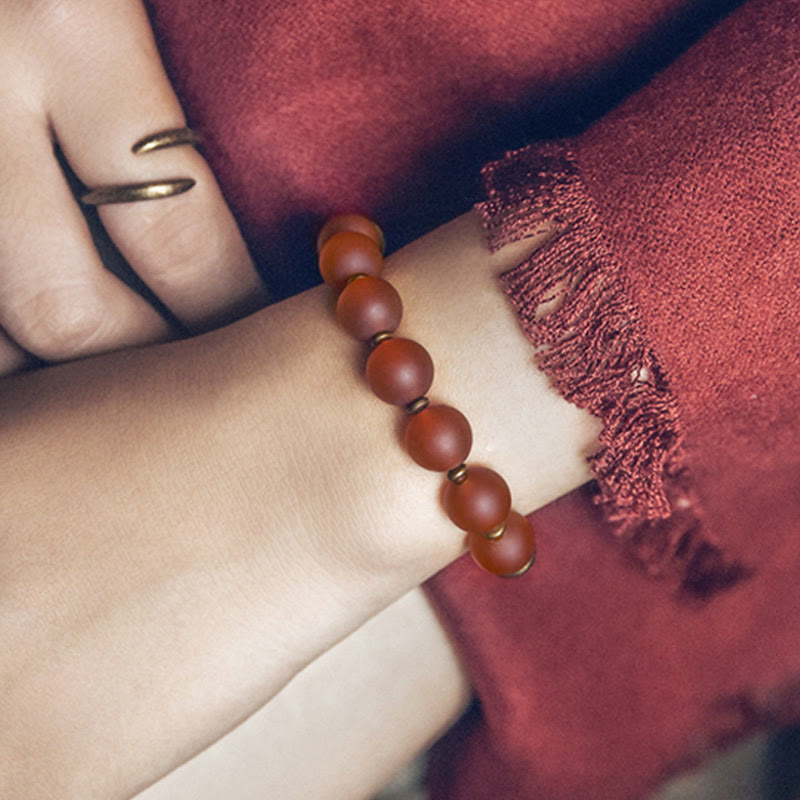 KarmaRipple's Tibetan Red Agate Green Agate Bronze Confidence Fortune Bracelet p5
