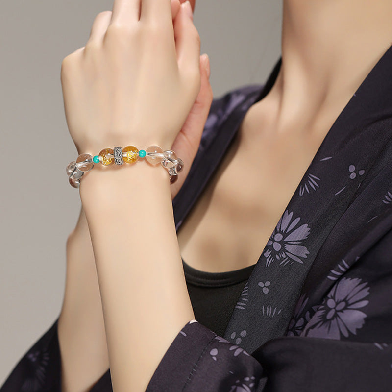 KarmaRipple's 925 Sterling Silver Chinese Zodiac Natal Buddha'spicious Groups Ivory Gemstone Hetian Jade Balancing Bracelet p12