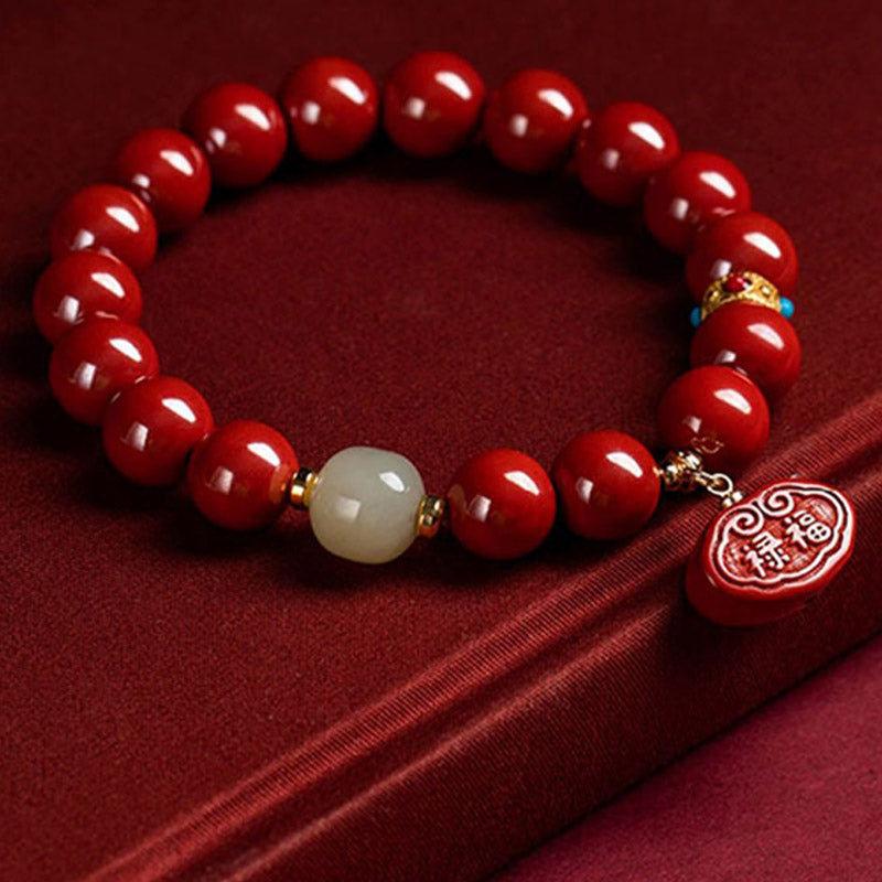 KarmaRipple's Cinnabar Jade Balancing Protection Talisman Bracelet p2