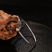 KarmaRipples Retro-Armreif „Lotus“ aus Elfenbeinbronze