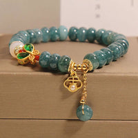 KarmaRipples Jade-Elfenbein-Achat-Schmetterlings-Abakus-Perlenstickerei-Armband „Abundance“