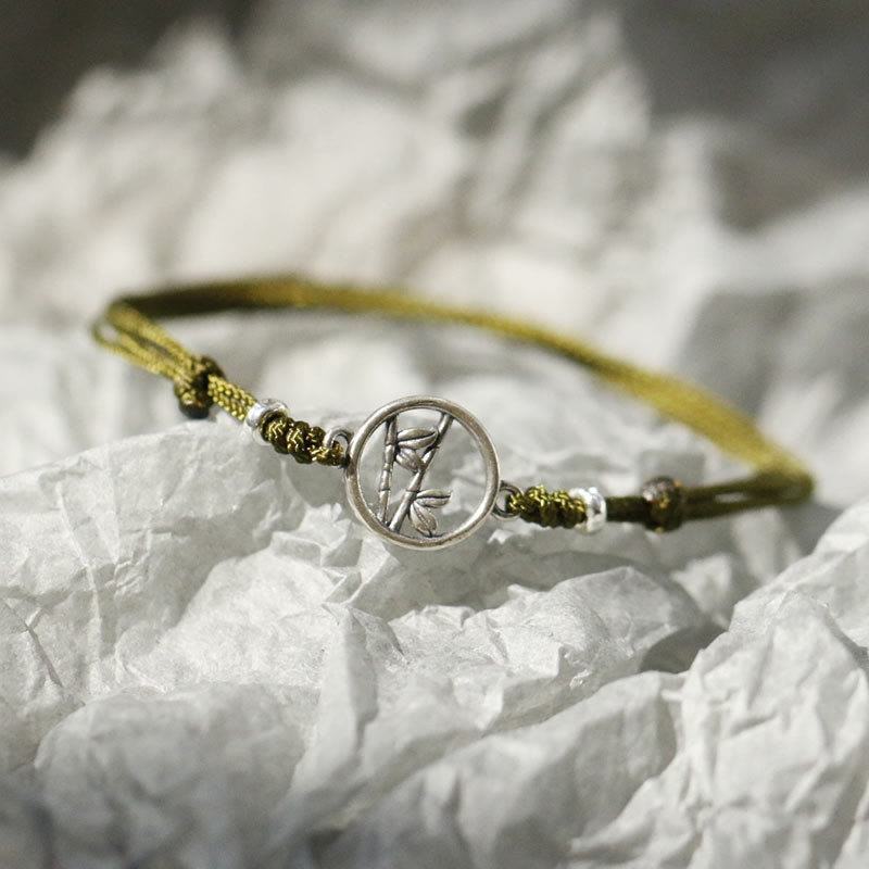 KarmaRipple's 925 Sterling Silver Bamboo Fortune String Bracelet p4