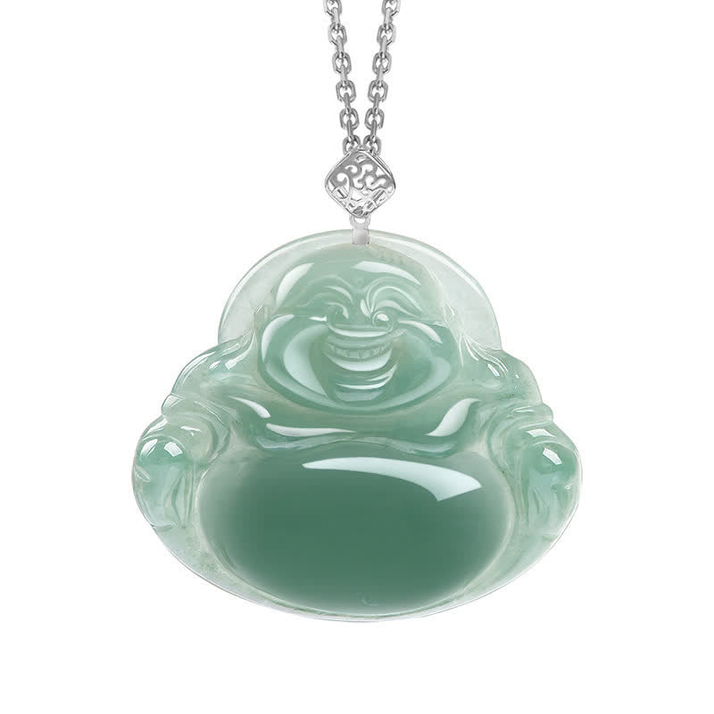 KarmaRipple's Laughing Buddha Authentic Jade Prosperity Abundance Pendant Necklace p2