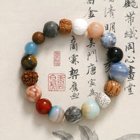 KarmaRipples authentisches Bodhi-Samen-Edelstein-Achat-Armband zum Fernhalten böser Geister