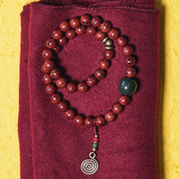 KarmaRipples Bodhi Seed Cyan Jade Bronze Peace Fortune Armband