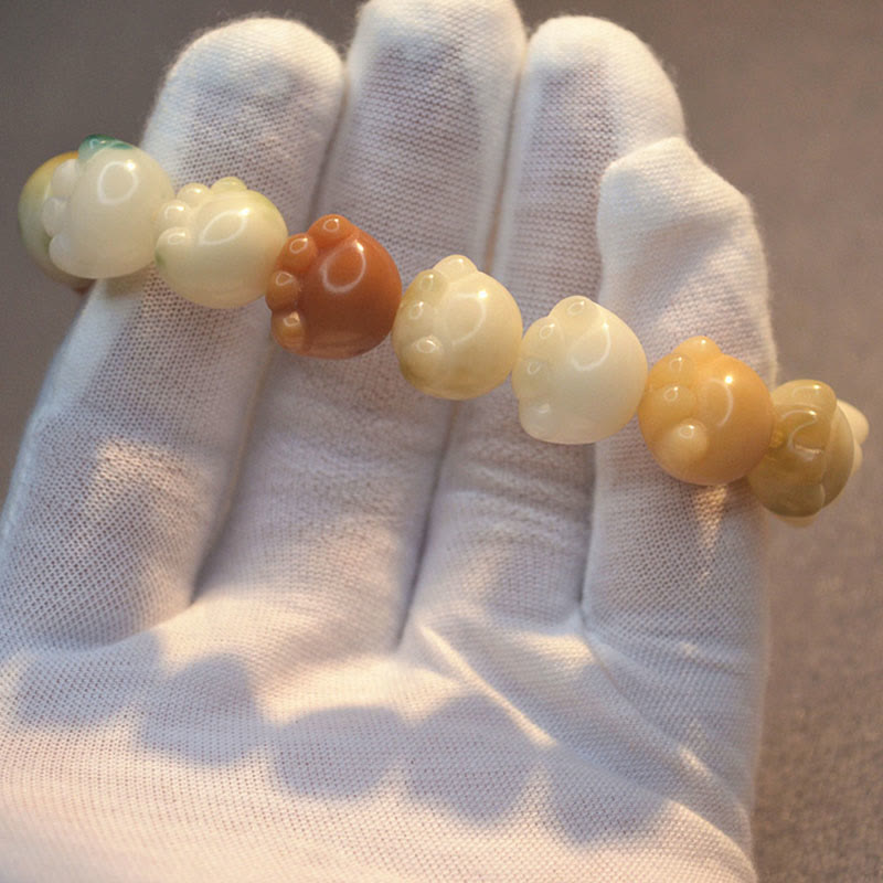 KarmaRipple's Multilayered Bodhi Seed Cute Cat Paw Calm Balance Bracelet p10